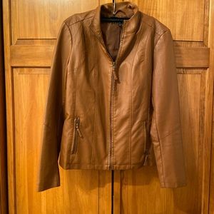 Brown faux leather jacket